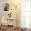 Image de Lindby Felicia lampadaire à éclairage indirect avec lampe de lecture, laiton