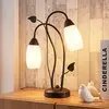 Image de Lindby lampe à poser Stefania, noir/or, verre, E14, 40 cm