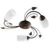 Image de Lindby Plafonnier Stefania à intensité variable (Antique, Classic) en Marron Verre e. a. pour Salon & Salle manger (à 3 lampes E14) Luminaire Lampe Plafond Eclerage