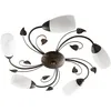 Image de Lindby Plafonnier Stefania à intensité variable (Antique, Classic) en Marron Métal e. a. pour Salon & Salle manger (à 5 lampes E14) Luminaire Lampe Plafond Eclerage