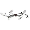 Image de Lindby Plafonnier Stefania à intensité variable (Antique, Classic) en Marron Verre e. a. pour Salon & Salle manger (à 6 lampes E14) Luminaire Lampe Plafond Eclerage