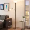 Image de Lampadaire à éclairage indirect Lindby Jost, 180 cm, couleur nickel, lampe de
