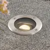 Image de Lucande Luminaire encastré dans le sol LED rond Doris, acier inoxydable