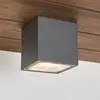 Image de Plafonnier LED Lucande Tanea, 12 x 12 cm, gris foncé, IP54