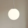 Image de Lindby Suspension en verre Marike à intensité variable (Moderne) Blanc Verre e. a. pour Salon & Salle manger (1 lampe,à E27), Luminaire Lampe plafond Plafonnier