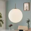 Image de Suspension Lindby Marike, Ø 40 cm, blanc, verre, boule, E27
