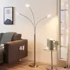 Image de Lindby, lampadaire LED Anea, 168 cm, à 3 lampes, couleur nickel