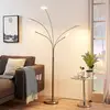Image de Lindby, lampe sur pied LED Anea, 179 cm, à 5 lampes, couleur nickel