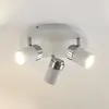 Image de Lindby spot Kardo, rond, 3 lampes, blanc, métal, IP44
