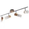 Image de Lindby Spot Christoph (Traditionnel) en Marron Bois e. a. pour Salon & Salle à manger (à 4 lampes, E14) Lampe encastrable plafonnier applique