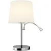 Image de Lindby Lampe à poser Benjiro (Moderne) en Argent Textile e. a. pour Salon & Salle manger (à 2 lampes, E27) textile