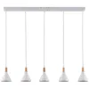 Image de Lindby Suspension Arina à intensité variable (Moderne) en Blanc Métal e. a. pour Salon & Salle manger (à 5 lampes, E14) Luminaire Lampe Plafond Plafonnier Suspendue
