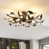 Image de Plafonnier Lindby Yos, à 5 lampes, 58 cm, noir-doré, E14