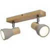 Image de Lindby Spot en béton Filiz à intensité variable (Scandinave) Marron Bois e. a. pour Chambre coucher (à 2 lampes, E14) Lampe encastrable plafonnier applique