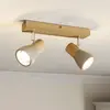 Image de Lindby spot Filiz, 2 lampes, 27 cm, bois, béton, E14