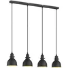Image de Lindby Suspension Jasminka à intensité variable (Modern, Industriel) en Noir Métal e. a. pour Cuisine (à 4 lampes E27) Luminaire Lampe Plafond Plafonnier Suspendue