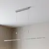Image de Lucande, suspension LED Arnik, 180 cm, couleur nickel, à intensité variable