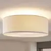 Image de Lindby plafonnier Mariat, blanc, lin, Ø 45 cm, E27