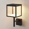 Image de Lucande, applique murale LED Cube, anthracite, verre, 37 cm, IP54