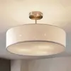 Image de Plafonnier Umma de Lindby, blanc, tissu, Ø 50 cm, E27
