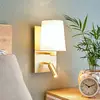 Image de Applique murale Lindby Aiden, blanc, laiton, lampe de lecture LED