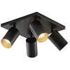 Image de Arcchio Spot Brinja à intensité variable (Moderne) en Noir Aluminium e. a. pour Couloir (à 4 lampes, GU10) Lampe encastrable plafonnier applique