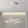 Image de Suspension LED Lucande Ezana, blanche, métal, Ø 80 cm