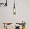 Image de Lindby Suspension Eleen avec cylindre de verre fumée