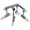 Image de Lindby Plafonnier Salle De Bain Zela à intensité variable (Moderne) en Argent Métal e. a. pour de bain (à 4 lampes, G9) WC Luminaire Lampe Plafond Eclerage