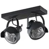 Image de Lindby Spot Henega à intensité variable (Modern, Industriel) en Noir Métal e. a. pour Salon & Salle manger (à 2 lampes GU10) Lampe encastrable plafonnier applique