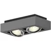 Image de Arcchio Plafonnier Ronka à intensité variable (Moderne) en Noir Aluminium e. a. pour Salon & Salle manger (à 2 lampes, GU10) Luminaire Lampe Plafond Eclerage Eclairage