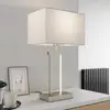 Image de Lindby lampe à poser Sigurd, blanc, tissu, hauteur 54cm, E27