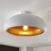 Image de Lindby plafonnier Gerwina, blanc/doré, métal, 40 cm, E27