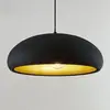 Image de Lindby suspension Gerwina, noir/or, métal, 40 cm, E27