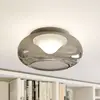 Image de Lucande Plafonnier LED Mijo, Ø 43 cm, gris fumé, verre