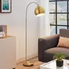 Image de Lindby lampe à arc Moisia, couleur laiton, métal, 148 cm