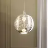 Image de Lucande Suspension LED Hayley, Ø 9 cm, chrome, verre