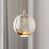 Image de Lucande suspension LED Hayley, Ø 9 cm, doré, verre