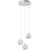 Image de Lucande LED Suspension en verre Hayley (Moderne) Transparent Verre e. a. pour Salon & Salle à manger (à 3 lampes,), Luminaire Lampe plafond Plafonnier Suspendue