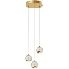 Image de Lucande LED Suspension en verre Hayley (Moderne) Transparent Verre e. a. pour Salon & Salle à manger (à 3 lampes,), Luminaire Lampe plafond Plafonnier Suspendue