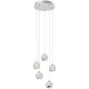 Image de Lucande LED Suspension en verre Hayley (Moderne) Transparent Verre e. a. pour Salon & Salle à manger (à 5 lampes,), Luminaire Lampe plafond Plafonnier Suspendue