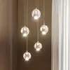 Image de Lucande Suspension LED Hayley, Ø 30 cm, 5 lampes, chrome, verre