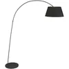 Image de Lindby Lampadaire Esti (Moderne) en Noir Textile e. a. pour Salon & Salle à manger (1 lampe,à E27), arqué lampadaire arc lampe sur pied de salon éclairage