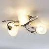 Image de Lindby plafonnier Yannie, 3 lampes à 50cm, nickel/blanc, verre