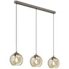 Image de Lindby Suspension en verre Sofian à intensité variable (Moderne) Beige Verre e. a. pour Salon & Salle manger (à 3 lampes, E27) Luminaire Lampe plafond Plafonnier