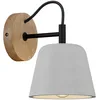 Image de Lucande Applique Murale en béton Kalinda à intensité variable (Scandinave) Gris e. a. pour Salon & Salle manger (1 lampe,à E14), Lampe Eclairage Luminaire Mural
