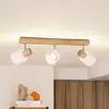 Image de Lindby spot pour plafond Wanessa, 47cm, 3 lampes, blanc, bois, E14