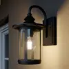 Image de Lindby, applique d'extérieur Zayn, noir, verre, hauteur 33 cm, IP23