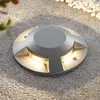 Image de Lucande projecteur de sol LED Jeffrey, argent, 4 sorties de lumière