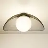 Image de Plafonnier Lindby Fabronia, noir/blanc, verre, boule, E27